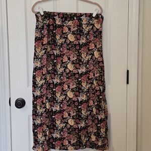 New Look Black Floral Maxi Skirt Spring Summer Cottagecore Y2K 1X